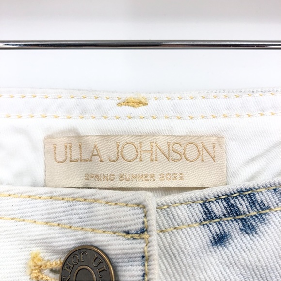NEW Ulla Johnson August Pant Jeans In White Wash Multi Button Straight Leg 12 - Picture 5 of 7